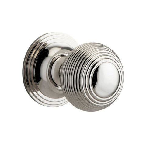 IVER Guildford Door Knob On Round Rose Concealed Fix | Lever Set Only | 9 Finishes - Polished Nickel