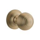 IVER Guildford Door Knob On Round Rose Concealed Fix | Lever Set Only | 9 Finishes - Brushed Brass
