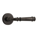 IVER Verona Door Lever Handle On Round Rose Pair | Lever Set Only | 9 Finishes - Signature Brass