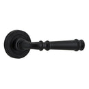IVER Verona Door Lever Handle On Round Rose Pair | Lever Set Only | 9 Finishes - Matt Black