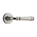 IVER Verona Door Lever Handle On Round Rose Pair | Lever Set Only | 9 Finishes - Polished Nickel