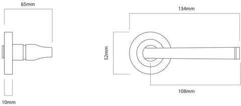 Iver Annecy Door Lever Handle On Round Rose Pair - primehardware