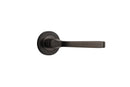 IVER Annecy Door Lever Handle On Round Rose Pair | Lever Set Only | 9 Finishes - Signature Brass