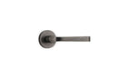 IVER Annecy Door Lever Handle On Round Rose Pair | Lever Set Only | 9 Finishes - Distressed Nickel