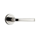 IVER Annecy Door Lever Handle On Round Rose Pair | Lever Set Only | 9 Finishes - Polished Chrome
