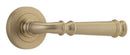 IVER Verona Door Lever Handle On Round Rose Pair | Lever Set Only | 9 Finishes - Brushed Brass