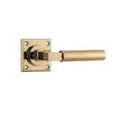 IVER Berlin Door Lever Handle On Chamfered Square Rose | Passage Lever Set Only | 7 Finishes - Polished Brass