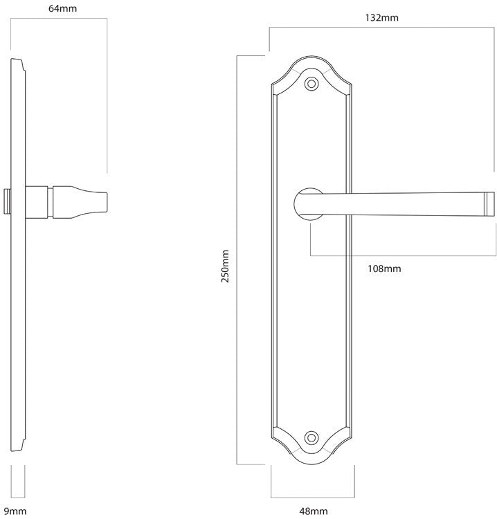 IVER ANNECY DOOR LEVER HANDLE ON SHOULDERED BACKPLATE SIGNATURE BRASS - CUSTOMISE TO YOUR NEEDS