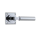 IVER Berlin Door Lever Handle On Chamfered Square Rose | Passage Lever Set Only | 7 Finishes - Polished Chrome