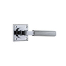 IVER Brunswick Door Lever Handle On Chamfered Square Rose | Passage Lever Set Only | 4 Finishes - Polished Chrome