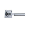 IVER Berlin Door Lever Handle On Chamfered Square Rose | Passage Lever Set Only | 7 Finishes - Brushed Chrome