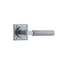 IVER Brunswick Door Lever Handle On Chamfered Square Rose | Passage Lever Set Only | 4 Finishes - Brushed Chrome