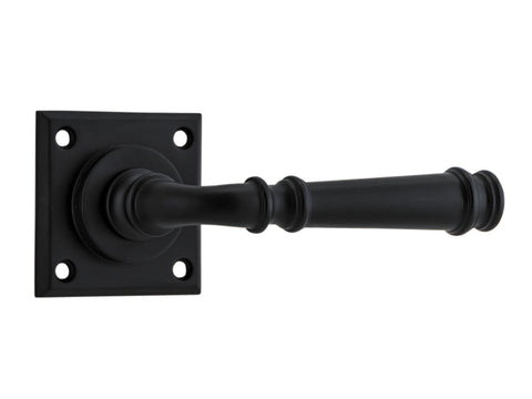 IVER Verona Door Lever Handle On Chamfered Square Backplate | Passage Lever Set Only | 3 Finishes