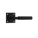 IVER Berlin Door Lever Handle On Chamfered Square Rose | Passage Lever Set Only | 7 Finishes - Matt Black