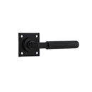 IVER Brunswick Door Lever Handle On Chamfered Square Rose | Passage Lever Set Only | 4 Finishes - Matt Black