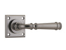 IVER Verona Door Lever Handle On Chamfered Square Backplate | Passage Lever Set Only | 3 Finishes - Standard