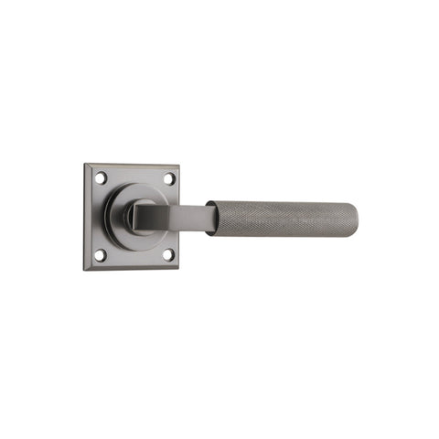 IVER Brunswick Door Lever Handle On Chamfered Square Rose | Passage Lever Set Only | 4 Finishes - Satin Nickel