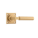 IVER Berlin Door Lever Handle On Chamfered Square Rose | Passage Lever Set Only | 7 Finishes - Brushed Brass