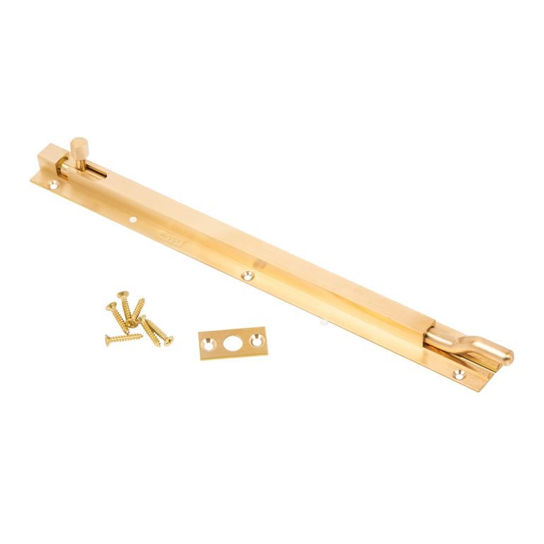 Scope Necked Barrel Bolt Heavy Duty Brass Shoot With Screws Satin Brass EA - primehardware