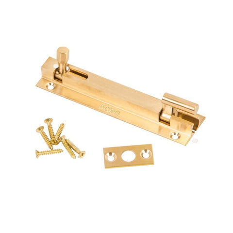 Scope Necked Barrel Bolt Brass Shoot With Screws Satin Brass EA - primehardware