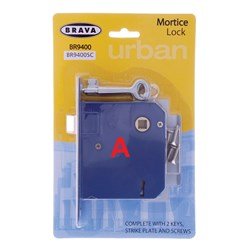 Brava Urban 2 Lever Mortice Lock Kaa Satin Chrome - Br9400 Sckaa  BR9400SCKAA