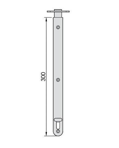 BRIO WINDOW FLUSH BOLT LONG SATIN NICKEL 300X24MM 360LSN - primehardware