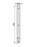 BRIO WINDOW FLUSH BOLT LONG SATIN NICKEL 300X24MM 360LSN - primehardware