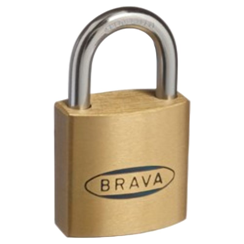 Brava 30mm Padlock Ka3 1143 Brass With Steel Shackle - Brp30ka3  BRP30KA3