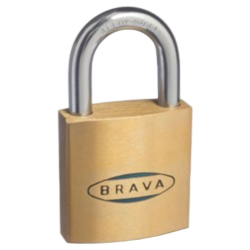 Brava 40mm Padlock Ka2 245343 Brass With Steel Shackle - Brp40ka2  BRP40KA2