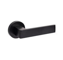 Zanda Boston Lever Handle, Matt Black, 53mm Round Rose, Fire Rated, 15-Year Warranty