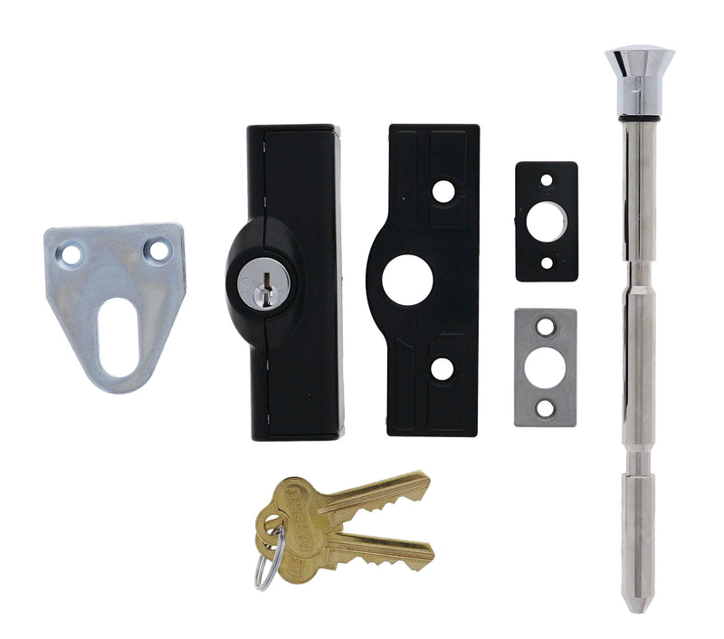 Carbine CBS C500 Wafer Patio Bolt, C4 Wafer Keyed Alike  KA1, Poly Bag, Black