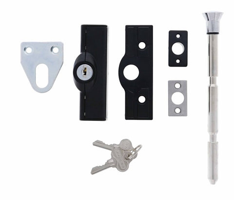 Carbine CBS C500 Wafer Patio Bolt, LF Keyed Alike KA2, Poly Bag, Black - primehardware