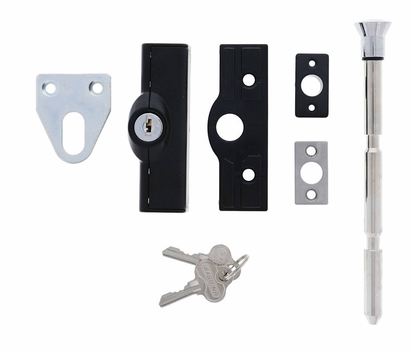 Carbine CBS C500 Wafer Patio Bolt, LF Keyed Alike  KA3, Poly Bag, Black