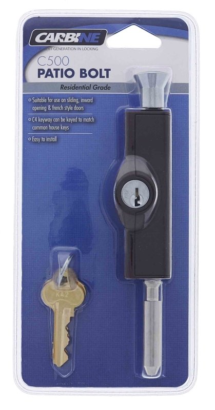 Carbine CBS C500 Wafer Patio Bolt, C4 Wafer Keyed Alike KA1, Display Pack, Brown - primehardware