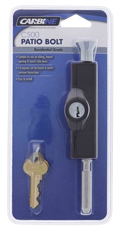 Carbine CBS C500 Wafer Patio Bolt, C4 Wafer Keyed Alike KA1, Display Pack, Brown - primehardware