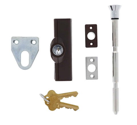 Carbine CBS C500 Wafer Patio Bolt, C4 Wafer Keyed Alike KA1, Poly Bag, Brown - primehardware