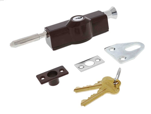 Carbine CBS C500 Wafer Patio Bolt, C4 Wafer Keyed Alike KA1, Poly Bag, Brown - primehardware