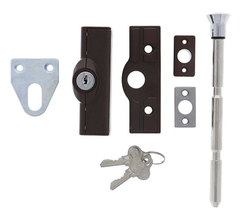 Carbine CBS C500 Wafer Patio Bolt, LF Keyed Alike KA1, Poly Bag, Brown - primehardware