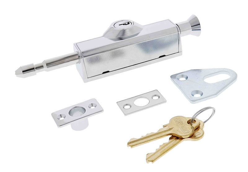 Carbine CBS C500 Wafer Patio Bolt, C4 Wafer Keyed Alike  KA1, Poly Bag, Chrome Plate
