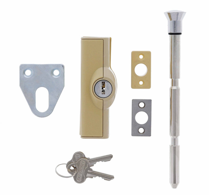 Carbine CBS C500 Wafer Patio Bolt, LF Keyed Alike  KA1, Poly Bag, Doeskin