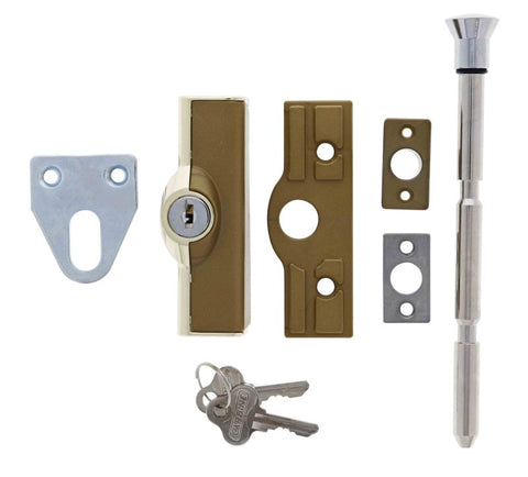 Carbine CBS C500 Wafer Patio Bolt, LF Keyed Alike KA1, Poly Bag, Polished Brass - primehardware