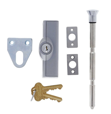 Carbine CBS C500 Wafer Patio Bolt, C4 Wafer Keyed Alike KA1, Poly Bag, Silver - primehardware