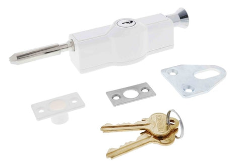 Carbine CBS C500 Wafer Patio Bolt, C4 Wafer Keyed Alike KA2, Poly Bag, White - primehardware