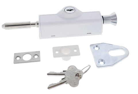 Carbine CBS C500 Wafer Patio Bolt, LF Keyed Alike KA1, Poly Bag, White - primehardware