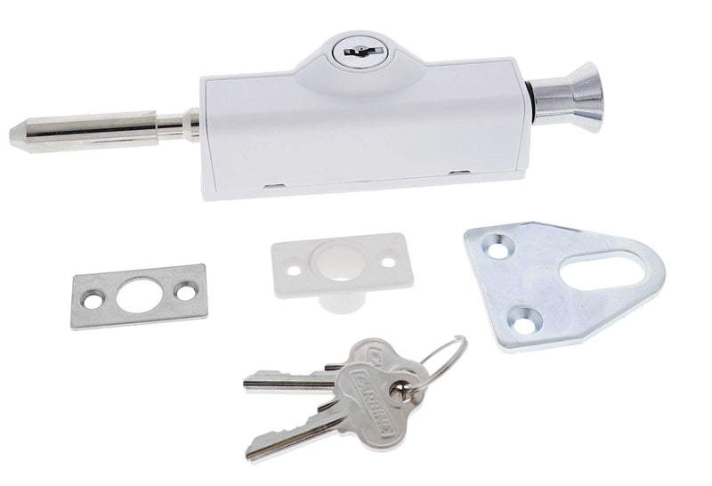 Carbine CBS C500 Wafer Patio Bolt, LF Keyed Alike  KA1, Poly Bag, White