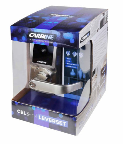 Carbine CEL - 3in1 Electronic Leverset, Less batteries, Display Pack, Satin Nickel - primehardware