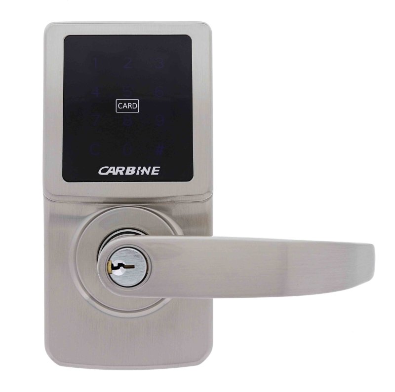 Carbine CEL - 3in1 Electronic Leverset, Less batteries, Boxed, Satin Nickel - primehardware