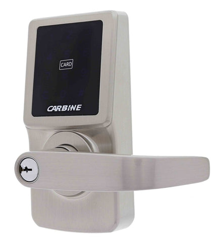 Carbine CEL - 3in1 Electronic Leverset, Less batteries, Boxed, Satin Nickel - primehardware