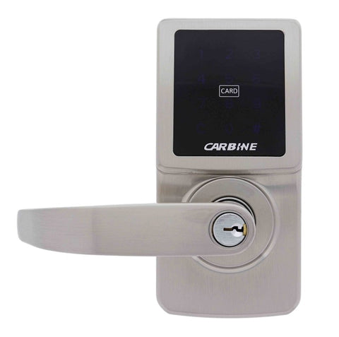 Carbine CEL - 3in1 Electronic Leverset, Less batteries, Boxed, Satin Nickel - primehardware