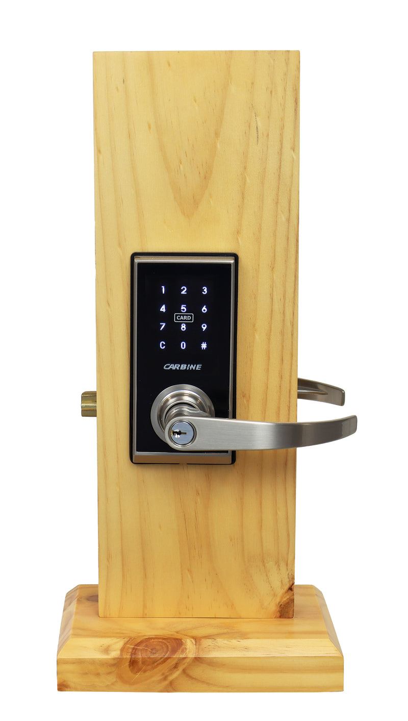 Carbine CEL2-3in1 Standalone Electronic Leverset, With batteries, Display Block, Satin Nickel 4 AA batteries